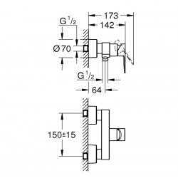 Dušas maisītājs Grohe LINEARE, 33865001