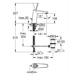 Izlietnes maisītājs Grohe Eurodisc Joy, 23427000