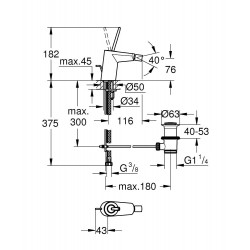 Bidē maisītājs Grohe Eurodisc Joy, 24036000