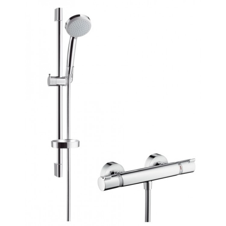 Termostata dušas maisītājs ar dušu Hansgrohe Croma 100 Vari0/Ecostat komplekts 27034 Termostata dušas maisītājs ar dušu Hansgrohe Croma 100 Vari0/Ecostat komplekts 27034