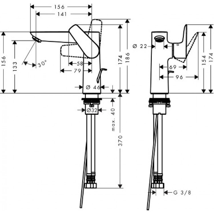 Izlietnes maisītājs Hansgrohe Talis E 150, 71754000