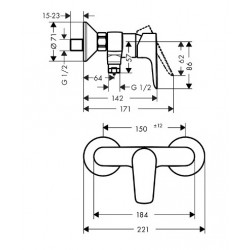 Dušas maisītājs Hansgrohe Talis E, 71760670