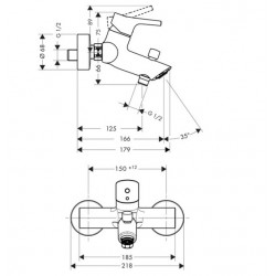 Vannas un dušas maisītājs Hansgrohe Talis S, 72400000