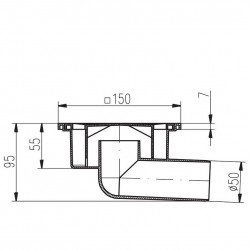 Traps HACO PVB DN50 B, horizontāls