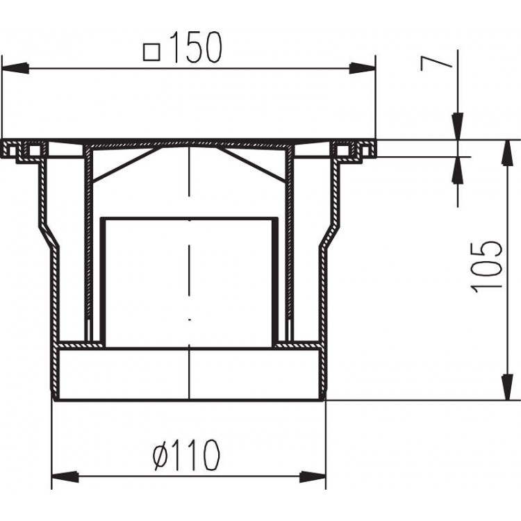 Traps HACO PVS DN110 C, vertikāls Traps HACO PVS DN110 C, vertikāls