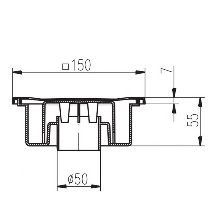 Traps HACO PV DN50/55 N, vertikāls
