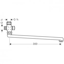 Hansgrohe Jaucējkrāna izteka ar trīseju vārstu, 14495000