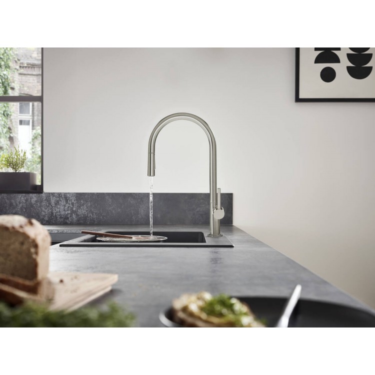 Virtuves izlietnes maisītājs ar izvelkamu izteku Hansgrohe Talis M54 ar sBox, 72801670 Virtuves izlietnes maisītājs ar izvelkamu izteku Hansgrohe Talis M54 ar sBox, 72801670