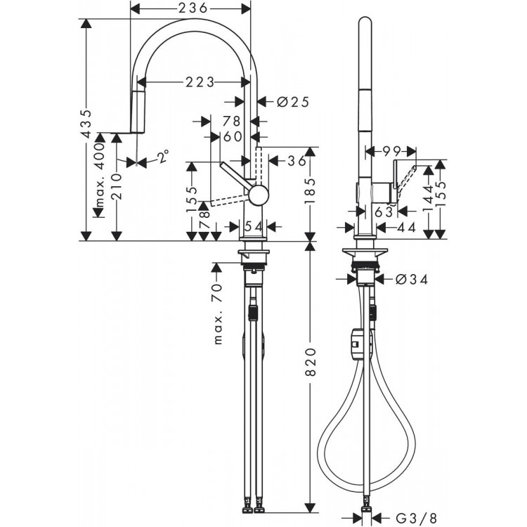 Virtuves izlietnes maisītājs Hansgrohe Talis M54, 72802000