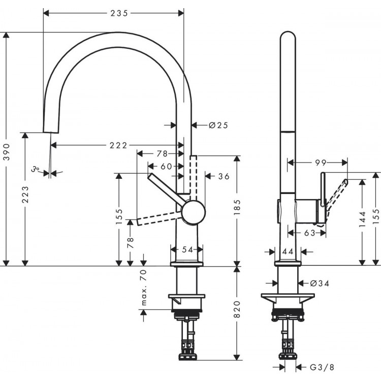 Virtuves izlietnes maisītājs Hansgrohe Talis M54, 72804800