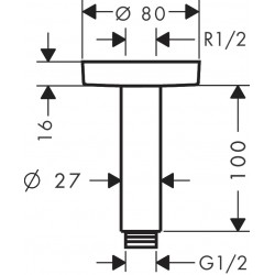 Dušas galvas turētājs Hansgrohe 100mm, 27393000