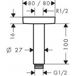 Dušas galvas turētājs Hansgrohe 100mm, 27467000