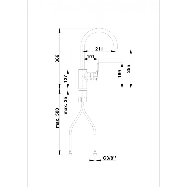 Virtuves izlietnes maisītājs HERZ-ELITE BLACK, UH00101B