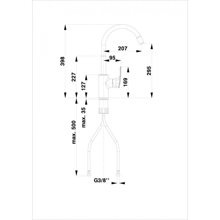 Virtuves izlietnes maisītājs HERZ-ELITE BLACK, UH00120B