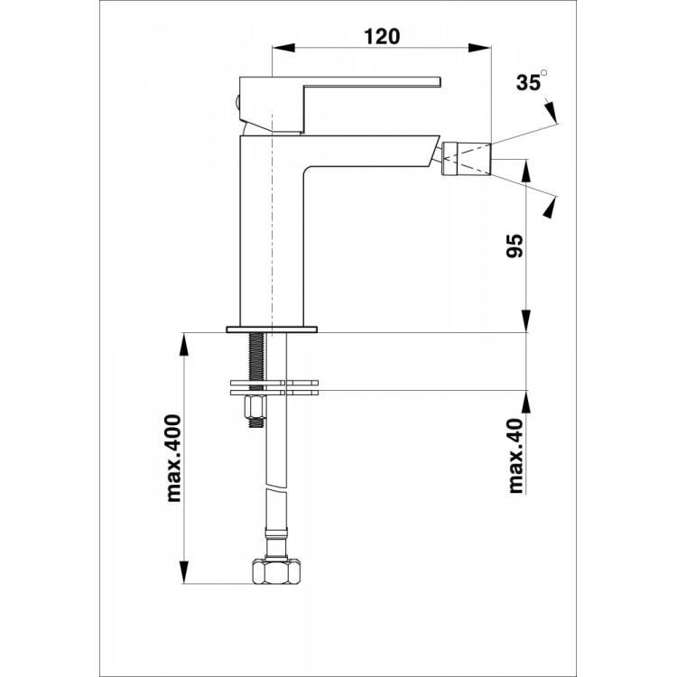 Bidē maisītājs HERZ-SQ BLACK, UH00595B