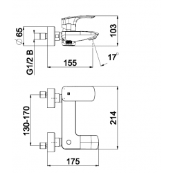 Vannas un dušas maisītājs HERZ-ELITE, hroms UH00373