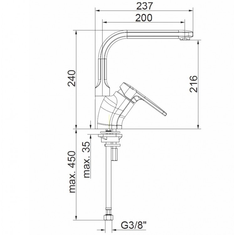 Virtuves izlietnes maisītājs HERZ-INFINITY, hroms UH00172