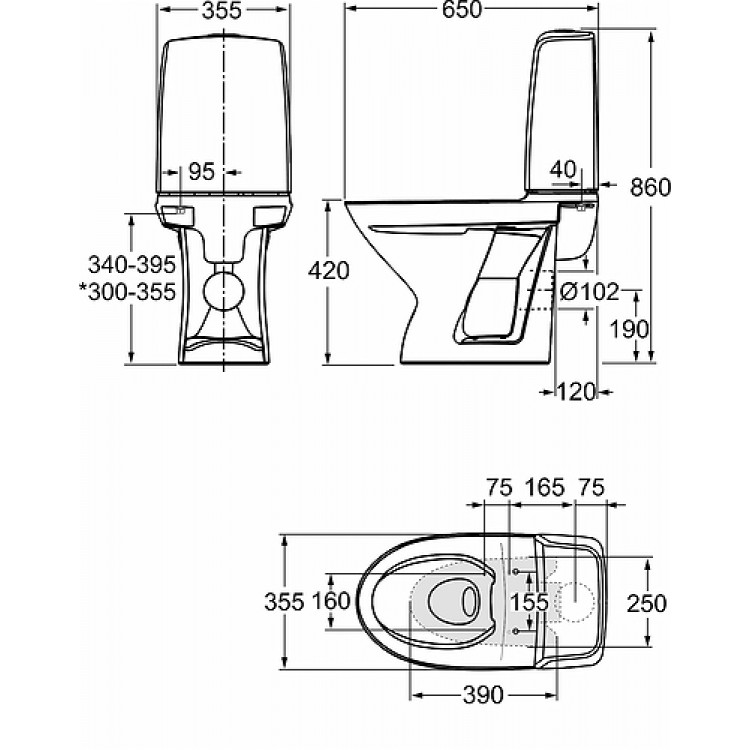 Tualetes pods IFO Inspira Rimfree bez vāka, 626200001
