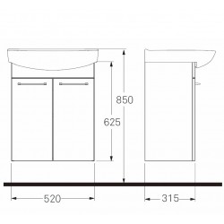 Vannas istabas skapītis ar izlietni IFO Inspira 57cm, 42334