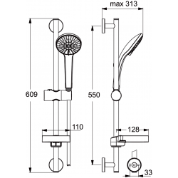 Dušas komplekts Ideal Standard Rain Soft 3-režīmi, B9415AA