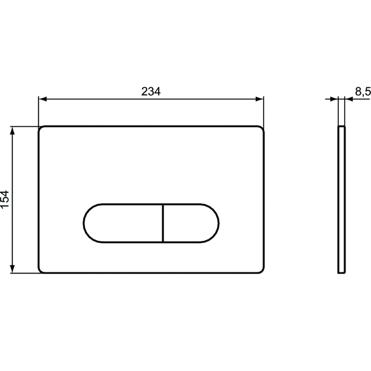 Iebūvējamais rāmis tualetes podam Ideal Standard ar hromētu pogu, R020467/0115AA Iebūvējamais rāmis tualetes podam Ideal Standard ar hromētu pogu, R020467/0115AA