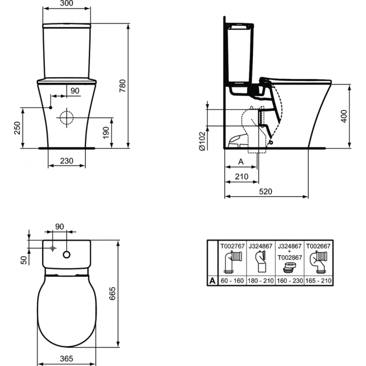 Tualetes pods Ideal Standard Connect Air ar Soft Close vāku Tualetes pods Ideal Standard Connect Air ar Soft Close vāku