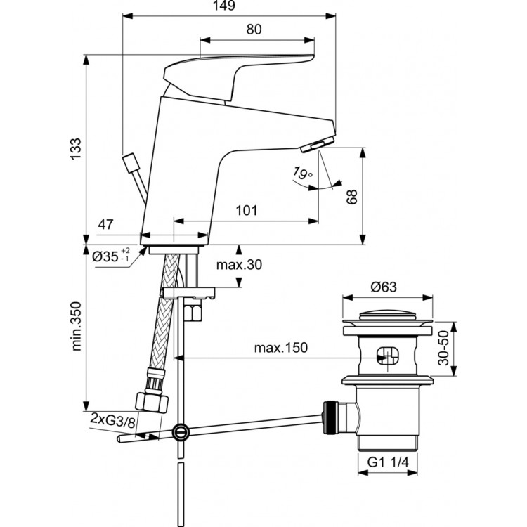 Izlietnes maisītājs Ideal Standard Ceraflex , B1707AA Izlietnes maisītājs Ideal Standard Ceraflex , B1707AA