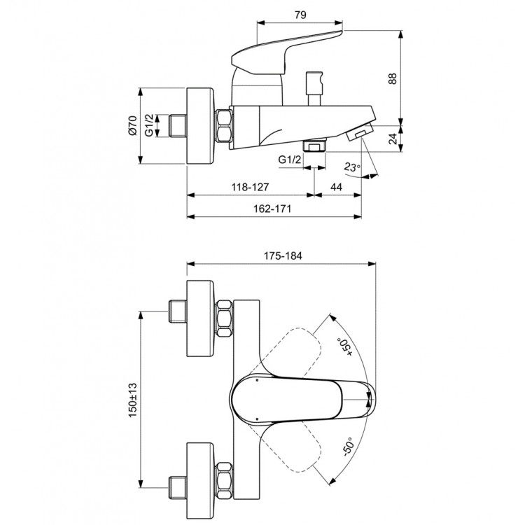 Vannas un dušas maisītājs Ideal Standard Ceraflex, B1721AA