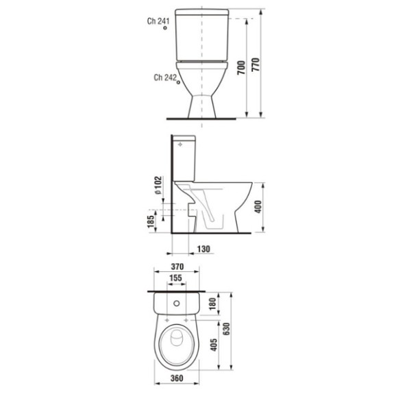 Tualetes pods JIKA Lyra Plus ar Soft Close cietu vāku, horizontāls izvads 826386/8933813