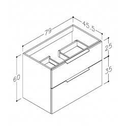 Vannas istabas skapītis izlietnei KAME BIG 100cm, BU/10-3DR/24-BIG/CH