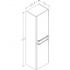 Vannas istabas augstais skapis Kame SOFT 160x45cm, TU/45-2/D01-SFT