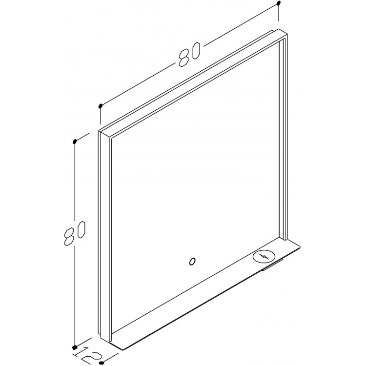 Spogulis rāmī ar LED apgaismojumu Kame INDO 80x80cm, MR-R01/80-80/BL Spogulis rāmī ar LED apgaismojumu Kame INDO 80x80cm, MR-R01/80-80/BL