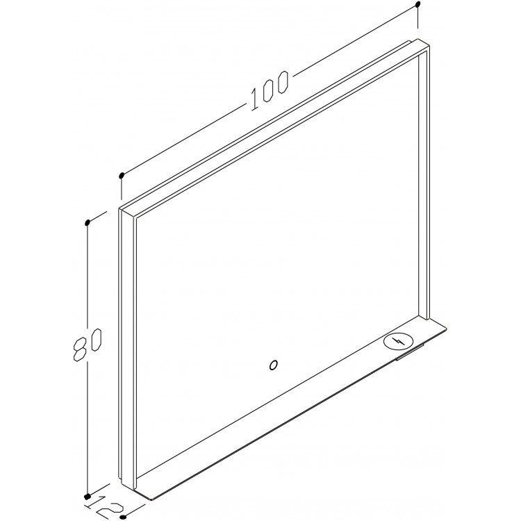Spogulis rāmī ar LED apgaismojumu Kame INDO 100x80cm, MR-R01/100-80/BL Spogulis rāmī ar LED apgaismojumu Kame INDO 100x80cm, MR-R01/100-80/BL