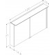 Vannas istabas skapītis ar spoguli KAME LOFT 120x71 cm, MD3DML/120-70/D02-LFT