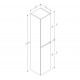 Vannas istabas augstais skapis Kame LOFT 166x35cm, TU/35-2/D02-LFT