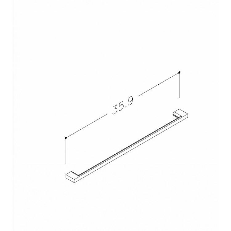 Mēbeļu rokturis KAME 35.9cm, H6/359CH Mēbeļu rokturis KAME 35.9cm, H6/359CH