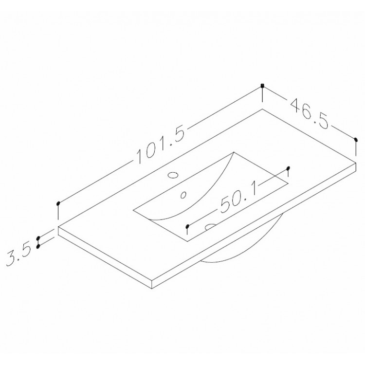 Vannas istabas skapītis izlietnei Kame Terra 100cm, BU/10-3DR/D1F2