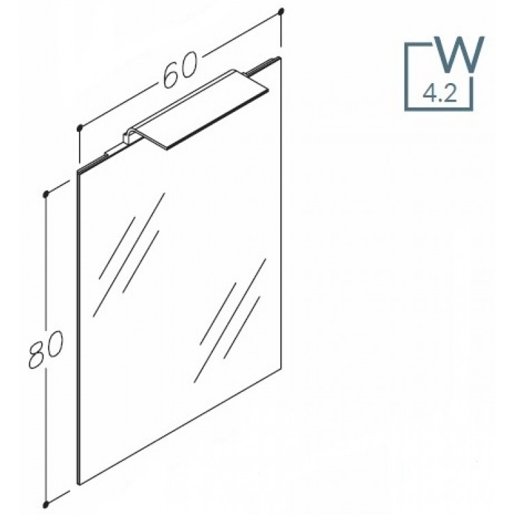 Spogulis ar apgaismojumu KAME WAVE 60cm, M23/60-80