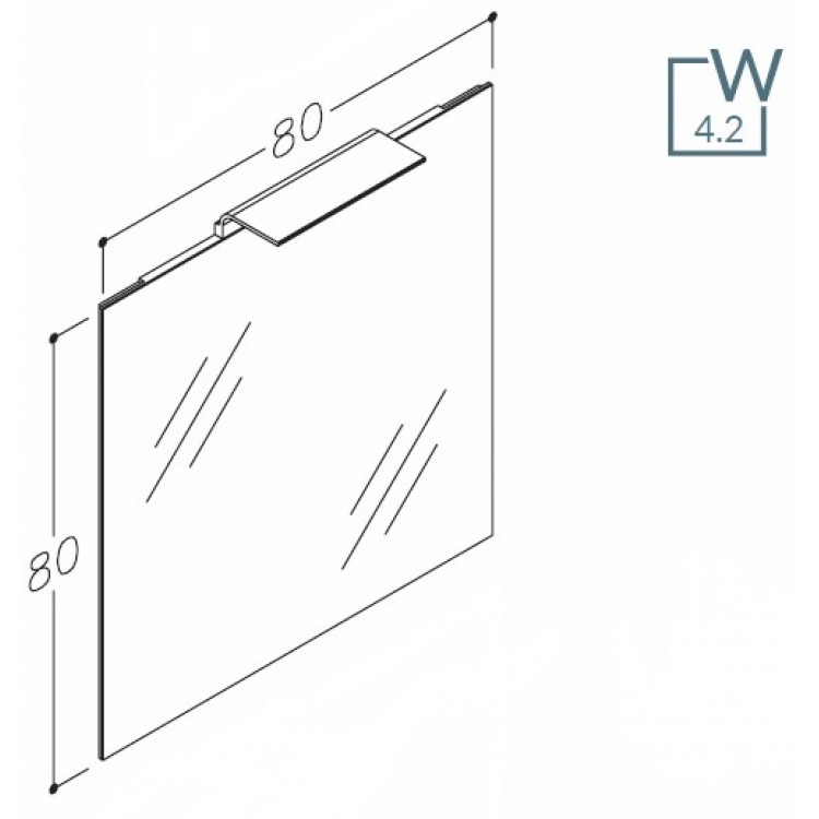 Spogulis ar apgaismojumu KAME WAVE 80cm, M23/80-80