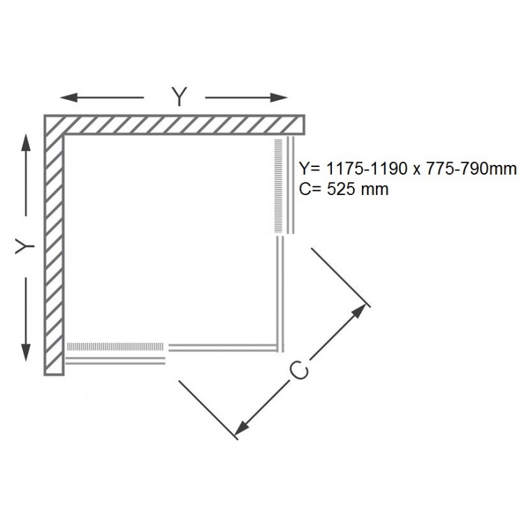 Dušas stūris taisnstūra Roltechnik LLS2 1200x800