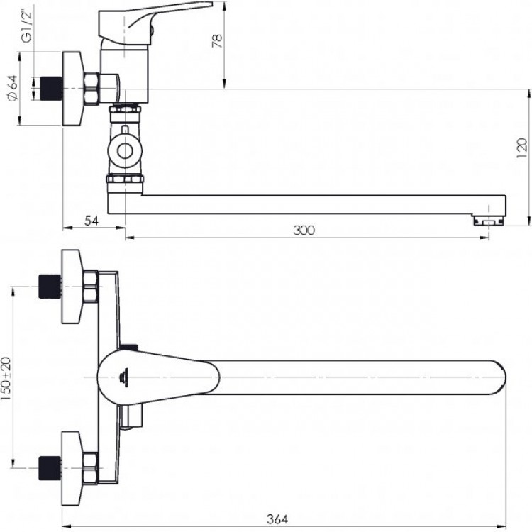 Vannas un dušas maisītājs Rubineta, Luka-12C