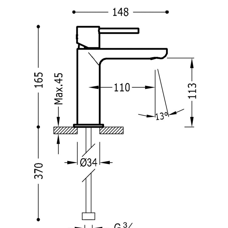 Izlietnes maisītājs MAX-TRES, hroms 06210302