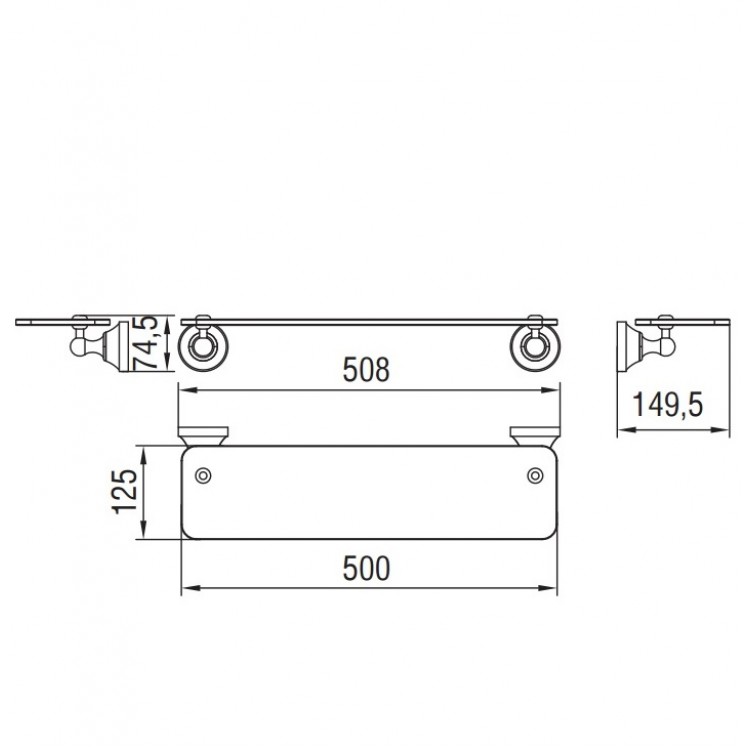 Plaukts Art Platino NIKOLAS 50 cm, hroms/stikls NIK-57083