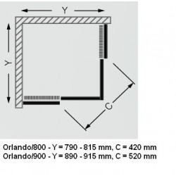 Dušas stūris kvadrātveida Roth Roltechnik ORLANDO NEO 900x900mm