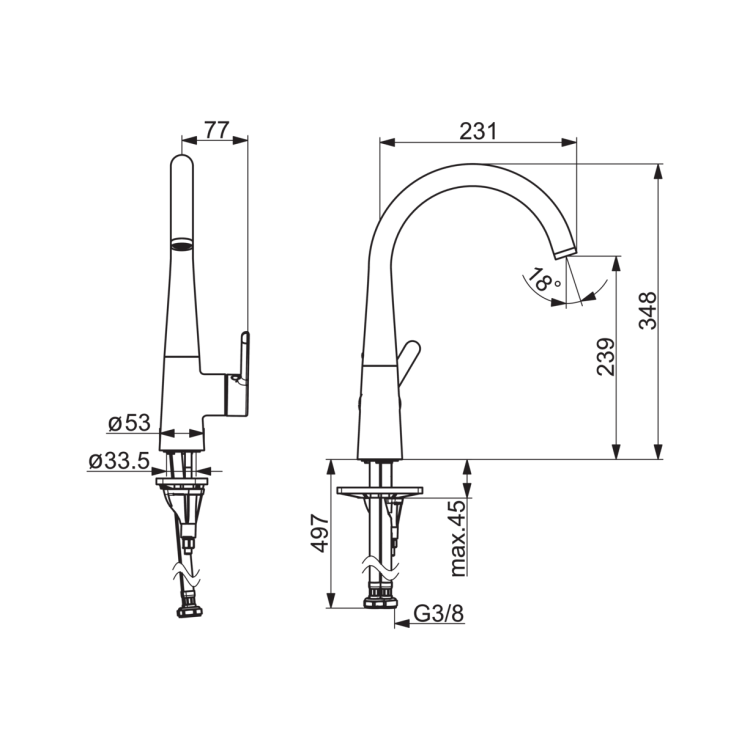 Virtuves izlietnes maisītājs ORAS Inspera 3030F