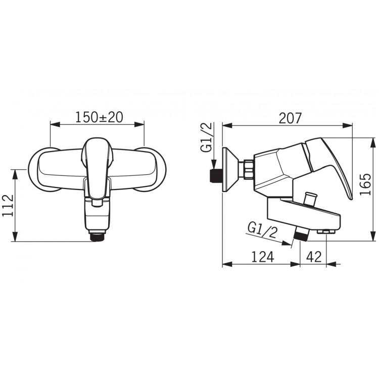 Vannas un dušas maisītājs ORAS SAFIRA, 1072X