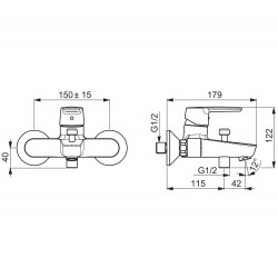 Vannas un dušas maisītājs ORAS SAGA, 3940Y