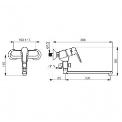 Vannas un dušas maisītājs ORAS SAGA, 3942Y