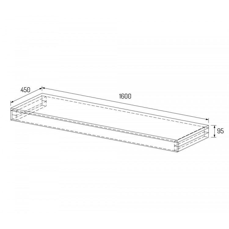 Plaukts zem izlietnes PAA SOLID 160x45cm Plaukts zem izlietnes PAA SOLID 160x45cm
