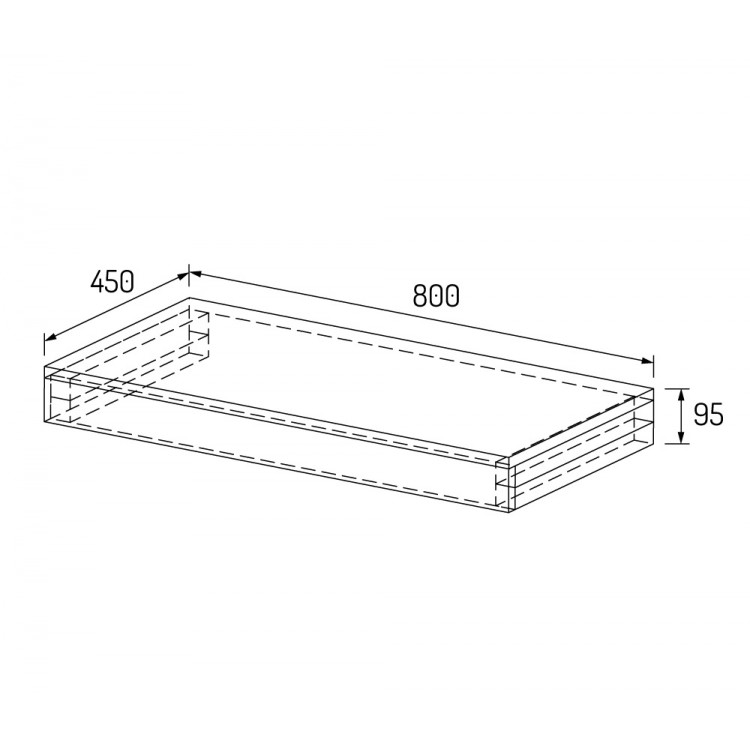 Plaukts zem izlietnes PAA SOLID 80x45cm Plaukts zem izlietnes PAA SOLID 80x45cm